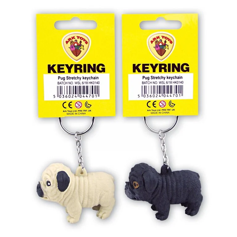 Stretchy Pug Dog Keyring