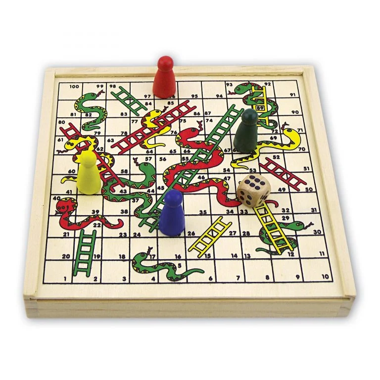 Wooden Snakes & Ladders