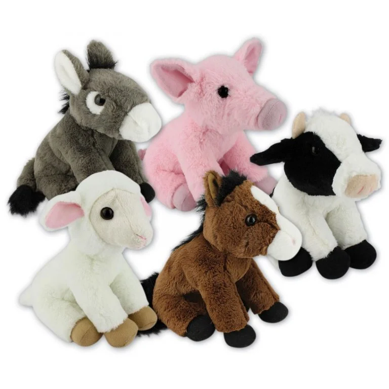 Farm Animals Sitting with Beans