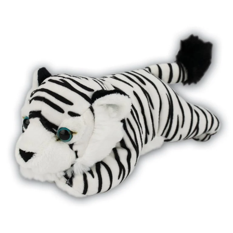 Lying White Tiger with Beans