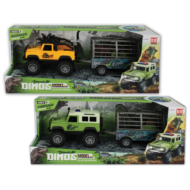 Dinosaur Jeep & Trailer with Light & Sound Set